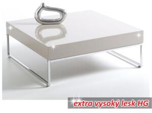 Konferenční stolek v luxusním provedení bílá ve vysokém lesku BOTTI